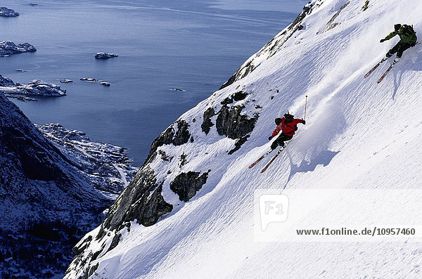 Off-piste skiing  Norway.