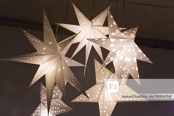 White illuminated stars  India.