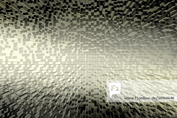Abstraktes dreidimensionales Hintergrundmuster zusammenlaufender Blöcke
