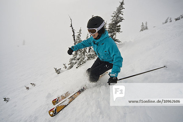 Skifahren auf dem Whistler Mountain; Whistler  British Columbia  Kanada'.