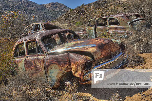 'Abandoned cars in the desert; South Africa'