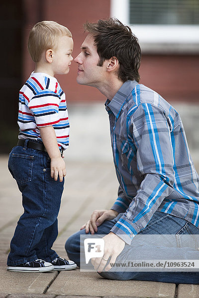 'A father and son face to face; Nashville  Tennessee  United States of America'