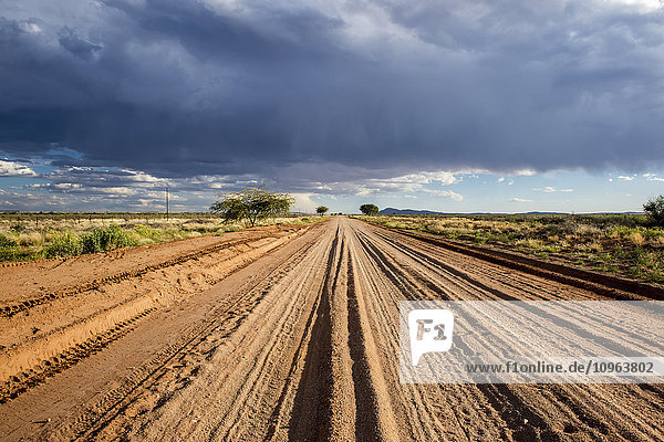 Blick auf eine unbefestigte Straße in Afrika; Namibia'.