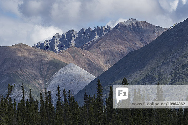 'Colourful mountains along the Wind River in the Peel Watershed; Yukon Canada'