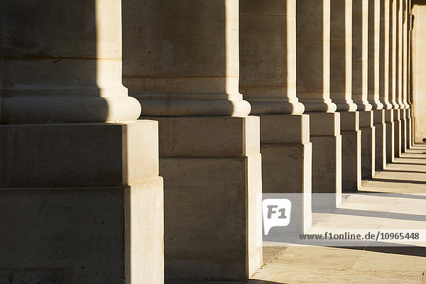 Eine Säulenreihe am Palais Royal bildet ein interessantes Muster; Paris  Frankreich'.