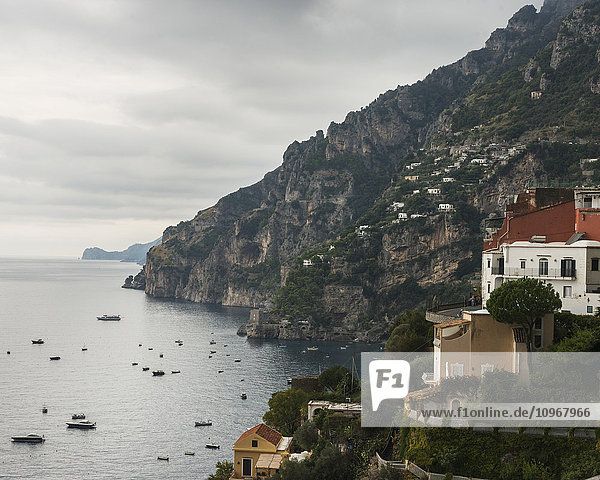 'Town along the Amalfi Coast; Positano  Campania  Italy'