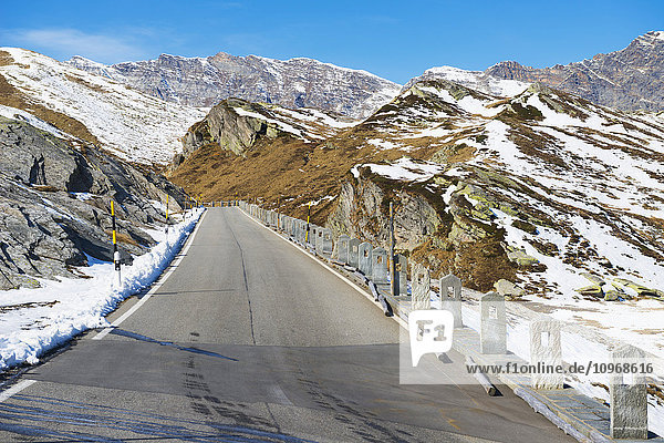 'Mountain road in the swiss alps; San Bernardino  Grisons  Switzerland'