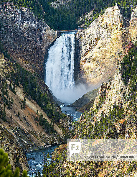 Wasserfall aus dem Yellowstone River  Yellowstone National Park; Wyoming  Vereinigte Staaten von Amerika'.