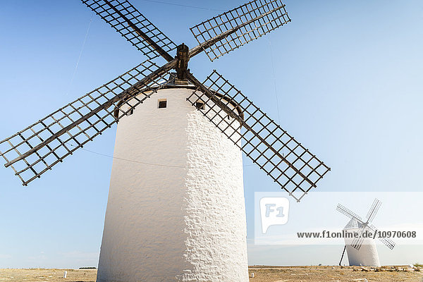 'Famous windmills in Campo Criptana  where the stories of Don Quixote come from; Ciudad Real  Castilla-La mancha  Spain'