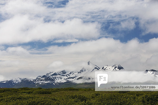 'The Mountainous View From Cold Bay  Alaska Peninsula; Southwest Alaska  United States Of America'