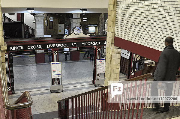'Metropolitan line at Baker Street Underground Station  first opened 1863; London  England'