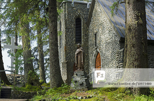 Catholic shrine of St. Therese on Shrine Island located between Lynn Canal and Glacier Highway  Juneau  Southeast Alaska