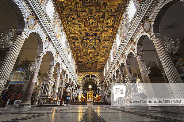 'Interior of Basilica of St. Mary of the Altar of Heaven; Rome  Italy'