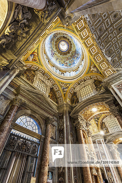 'Ornate ceiling  St. Peter's Basilica; Rome  Italy'