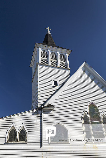 St. Nicholas Russian Orthodox Church in downtown Kechikan  Southeast Alaska  USA  Spring