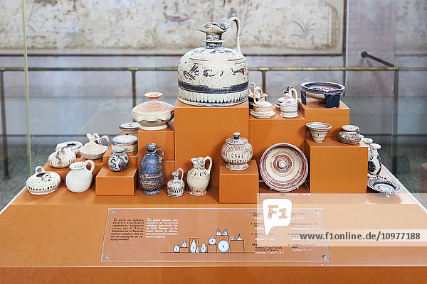 'Ancient artifacts on display at an archaeological museum; Corinth  Greece'