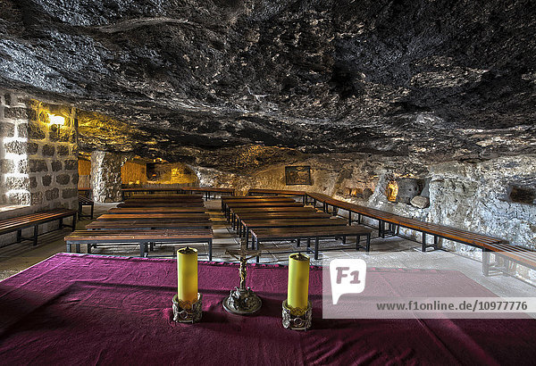 'A cave on the site of the shepherd's field near the birthplace of Jesus; Bethlehem  Israel'