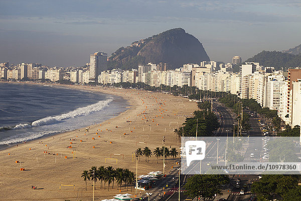 'Copacabana Beach and Avenue Atlantica; Rio de Janeiro  Brazil'