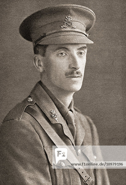 Hauptmann Charles John Beech Masefield  1882-1917. Englischer Soldat  Schriftsteller und Dichter. Aus For remembrance: Soldier Poets Who Have Fallen In The War  veröffentlicht um 1918.