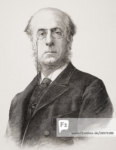 Manuel Silvela y Le Vielleuze  1830 -1892. Spanischer Politiker  Rechtsanwalt  Schriftsteller und Journalist. Aus La Ilustracion Española y Americana  veröffentlicht 1892.