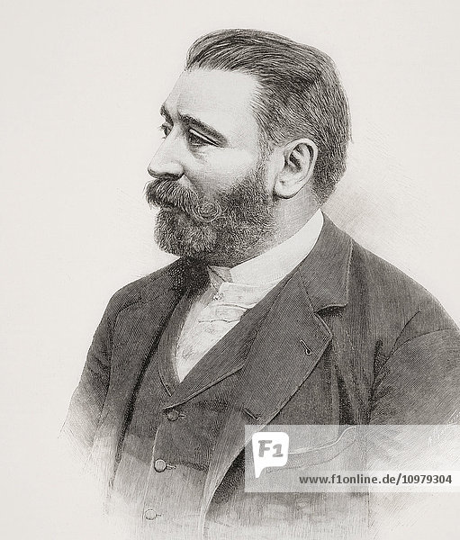 Aureliano Linares Rivas   1841-1903. Spanischer Politiker und Journalist. Aus La Ilustracion Española y Americana  veröffentlicht 1892.