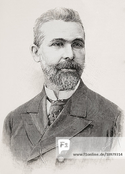 Manuel Antón y Ferrándiz  1849 - 1929. Spanish politician and anthropologist. From La Ilustracion Española y Americana  published 1892.