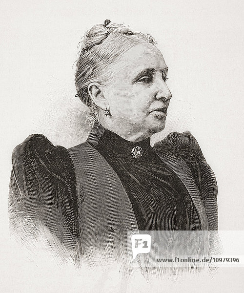 Soledad Acosta Kemble  1833 - 1913. Kolumbianische Schriftstellerin und Journalistin. Aus La Ilustracion Española y Americana  veröffentlicht 1892.