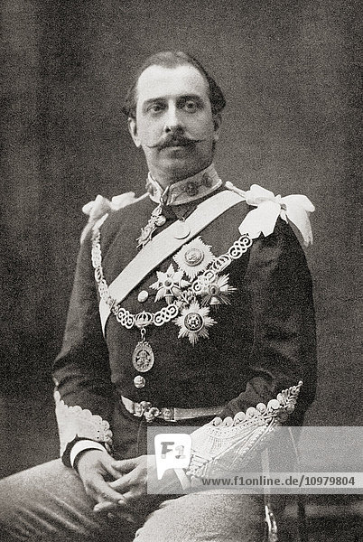 Franz  Herzog von Teck  1837 - 1900  alias Graf Franz von Hohenstein. Mitglied des deutschen Adels und später des britischen Königshauses. Aus Auld Acquaintance Further Reminiscences  veröffentlicht ca. 1929.