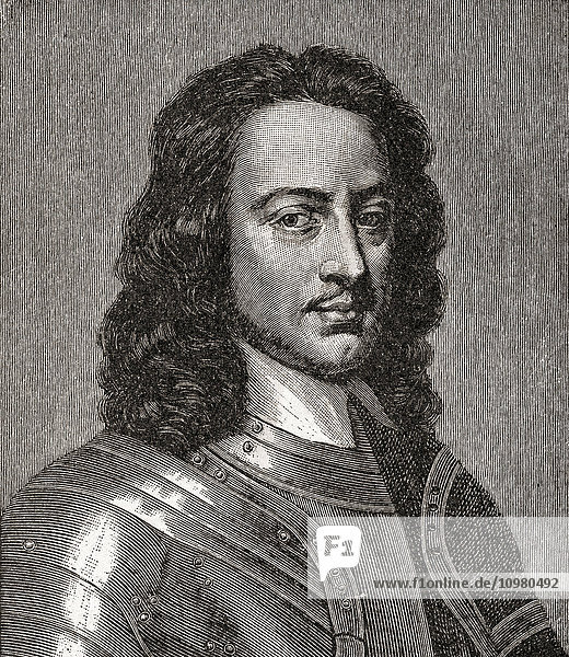 John Hampden  c. 1595 – 1643. English politician and one of the Five Members whose attempted unconstitutional arrest by King Charles I in the House of Commons of England in 1642 sparked the Civil War. From A First Book of British History published 1925.