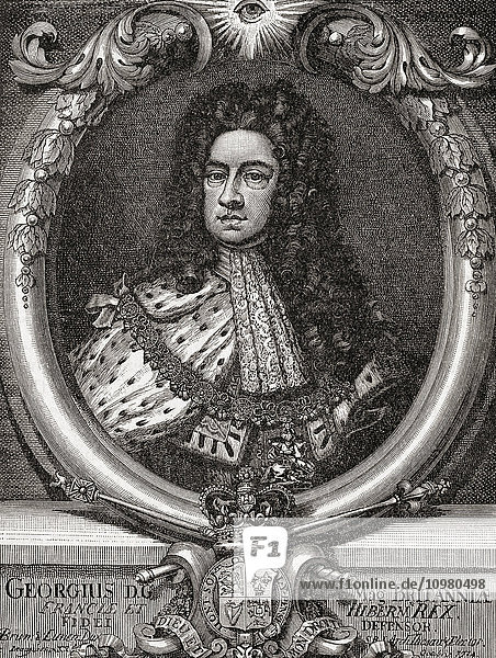 Georg I.  1660 - 1727. König von Großbritannien und Irland. Aus A First Book of British History  veröffentlicht 1925.