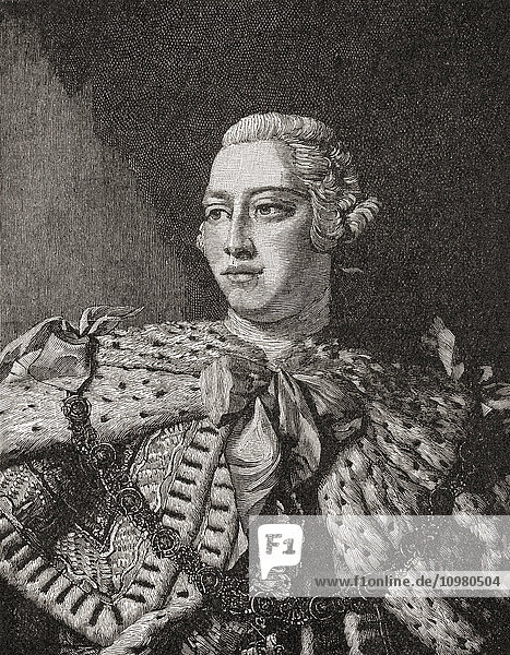 Georg III.  1738 - 1820. König von Großbritannien und Irland. Aus A First Book of British History  veröffentlicht 1925.
