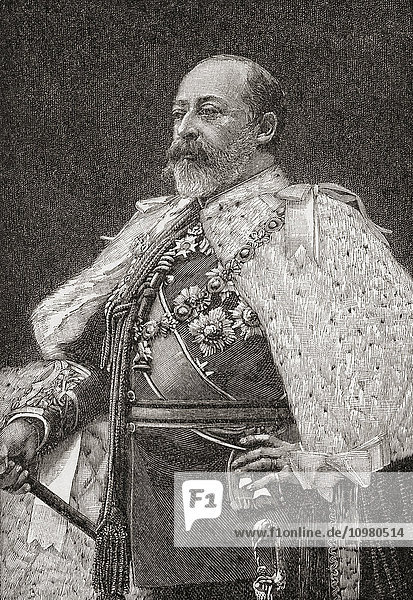 Edward VII.  1841 - 1910. König des Vereinigten Königreichs und der britischen Dominions und Kaiser von Indien. Aus A First Book of British History  veröffentlicht 1925.
