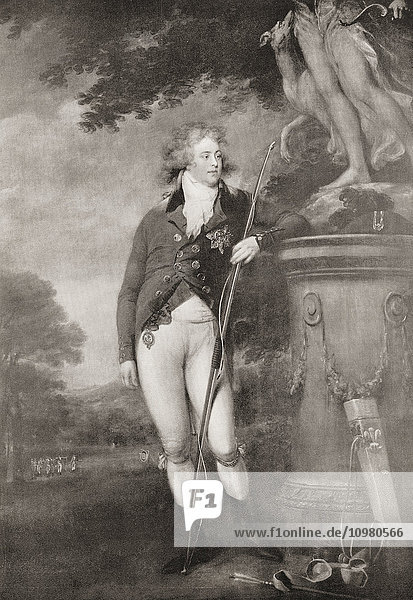 Georg  Prinz von Wales  später Georg IV.  1762 -1830  im Alter von 30 Jahren. Aus Buckingham Palace  Its Furniture  Decoration and History  veröffentlicht 1931.