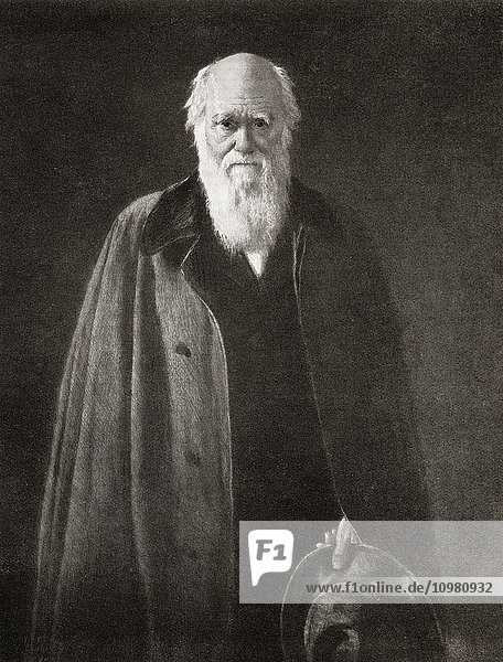 Charles Robert Darwin  1809 - 1882. Englischer Naturforscher. Aus Bibby's Annual  veröffentlicht 1910.