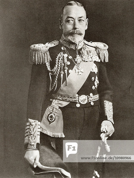 George V  George Frederick Ernest Albert  1865 - 1936. König des Vereinigten Königreichs. Aus The Story of 25 Eventful Years in Pictures  veröffentlicht 1935.