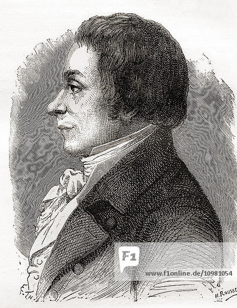 Joseph Lakanal  1762 - 1845. Französischer Politiker. Aus Les Merveilles de la Science  veröffentlicht um 1870