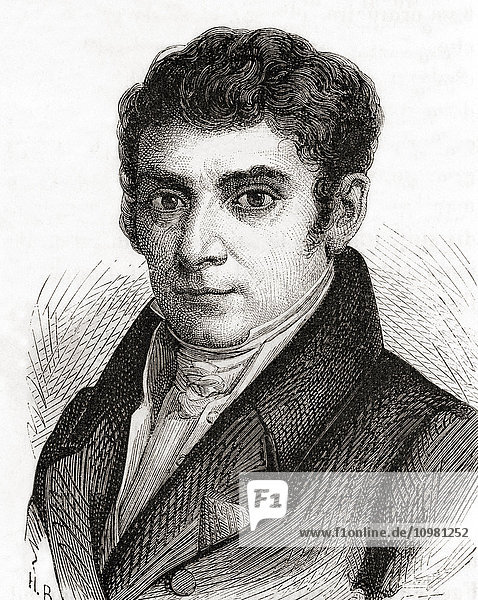 Henri Braconnot  1780 -1855. Französischer Chemiker und Pharmazeut. Aus Les Merveilles de la Science  veröffentlicht um 1870