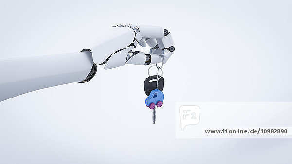 Roboter Hand geben Autoschlüssel,  Elektroauto