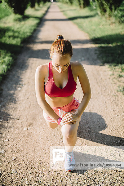 Italien Toskana Sportlerin Stretching