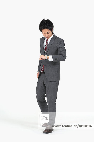 Japanese businessman on white background