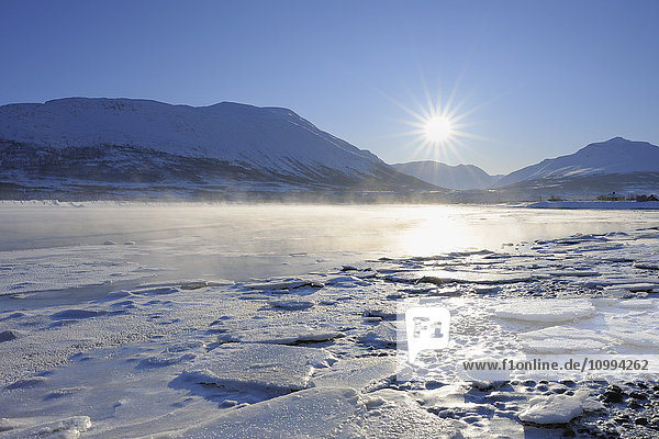 Winterlandschaft  Breivikeidet  Troms  Norwegen