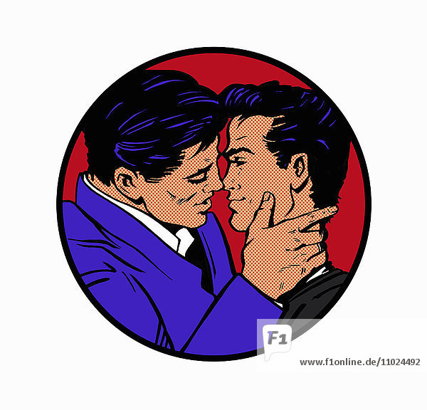 Zwei Männer küssen sich
