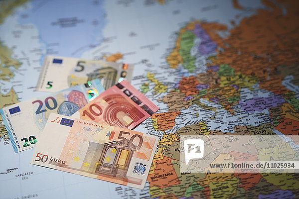Euro auf der Weltkarte
