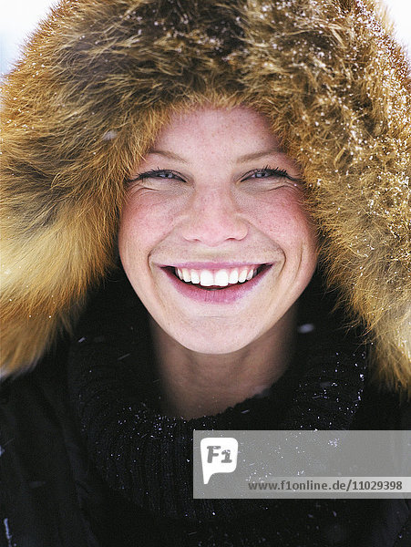 A woman dressed in winter clothes  portrait.