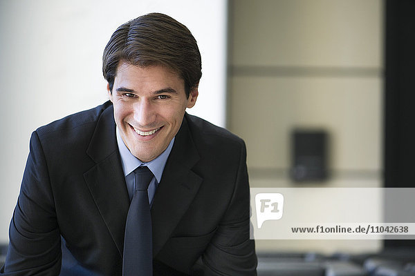 Businessman smiling cheerfully  portrait