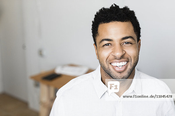 African American businessman smiling
