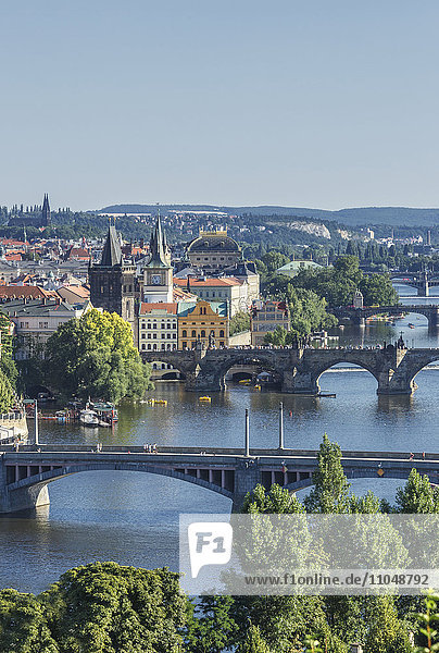 Bridges over Prague river  Prague  Czech Republic