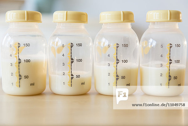 Bottles of breast milk