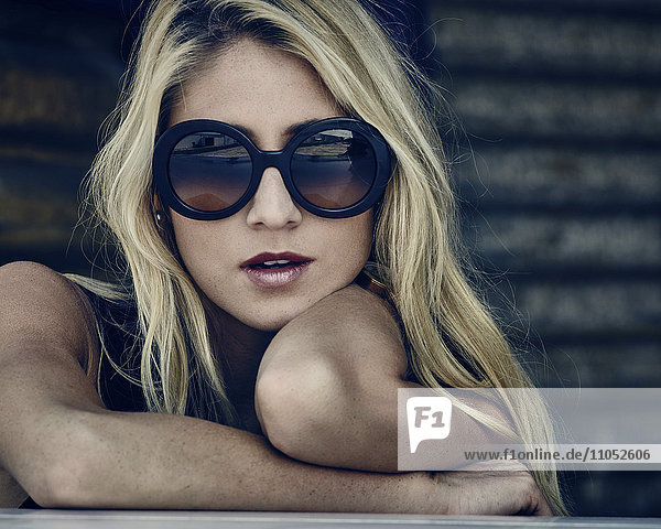 Woman wearing sunglasses outdoors