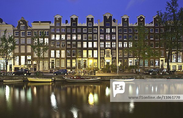 Grachtenhäuser  Prinsengracht  Amsterdam  Holland  Niederlande  Europa